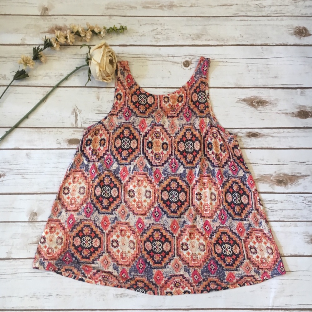 Eyeshadow multi medallion /crochet blouse - S - Picture 6 of 11